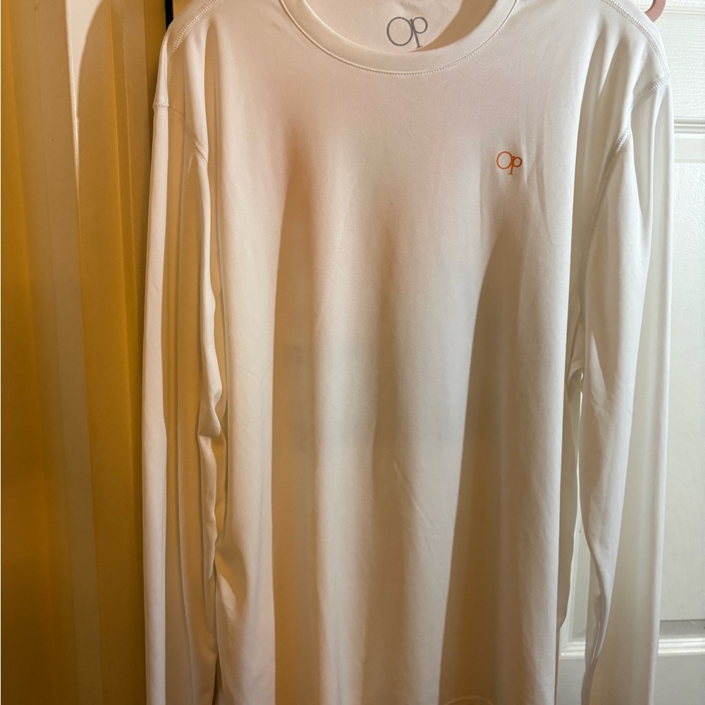 OP Men's White Long Sleeve Shirt